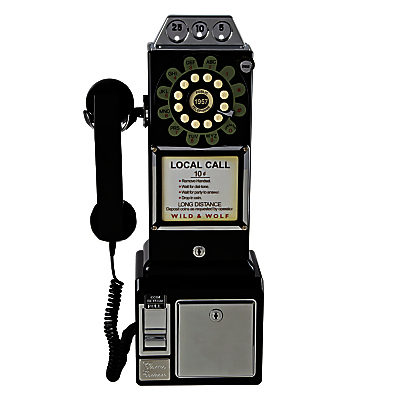 Wild & Wolf 1950s Diner Phone, Black